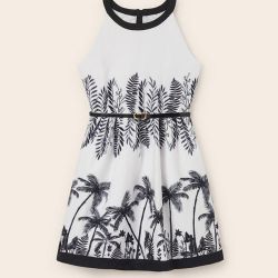 Vestito con cintura abbinata per ragazza, senza manica per ragazza. Girocollo. Design stampato.
Cintura regolabile.  –  Mayoral  –  6909-23