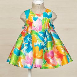 Vestito mikado stampato bimba  –  Abel & Lula  –  5010-23