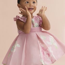 Vestito lino con stampa bimba  –  Abel & Lula  –  5007-26