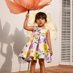 Vestito mikado stampato bimba  –  Abel & Lula  –  5019-25