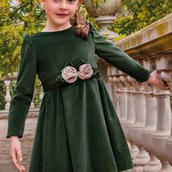 Vestito velluto fiore  –  Abel & Lula  –  5529-13