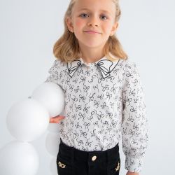 Blusa con fiocco ragazza  –  Abel & Lula  –  5613-15