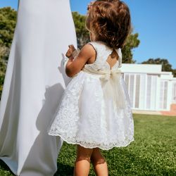 Vestito organza ricamato bimba  –  Abel & Lula  –  5007-25