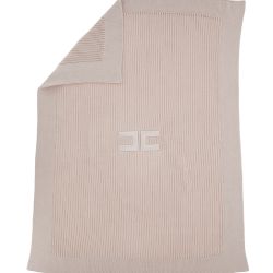 Coperta con ricamo neonata  –  ELISABETTA FRANCHI  –  ENCO077.C.FL061.C037