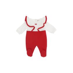 Tutina con rouches neonata  –  ELISABETTA FRANCHI  –  ENTU161.0.FF002.0182-16