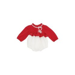 Pagliaccetto con ricamo neonata  –  ELISABETTA FRANCHI  –  ENPG061.0.JF054.3138-16