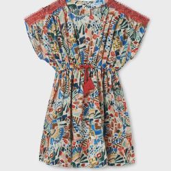 Vestitino bretelline Multicolore.Vestito manica corta per ragazza. Girocollo. Piccola apertura sulla schiena con chiusura con bottone per facilitare la vestibilità del capo. Elastico in vita per una migliore vestibilità. Design stampato.  –  Mayoral  –  6923-23