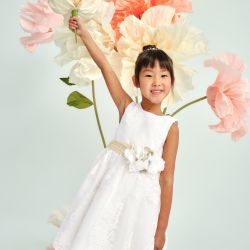 Vestito organza ricamato bambina  –  Abel & Lula  –  5037-25