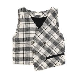 Gilet in Tartan Misto Lino bambino  –  Maperò  –  M29353