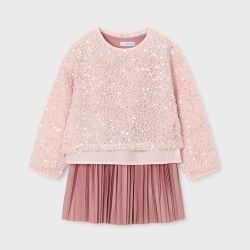Vestito combinato lustrini bambina  –  Mayoral  –  4925-15