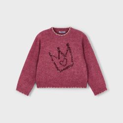 Maglione ricamato con lustrini bambina  –  Mayoral  –  4305-15