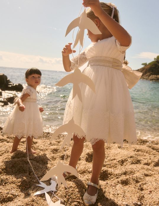 Vestito con ricamo ragazza  –  Abel & Lula  –  5028-26