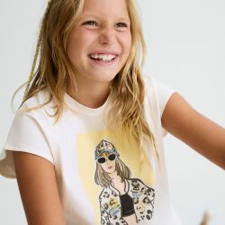 T-shirt con grafica ragazza  –  Mayoral  –  6010-26
