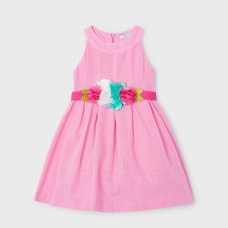 Vestito con cintura fiori bambina  –  Mayoral  –  3959-24