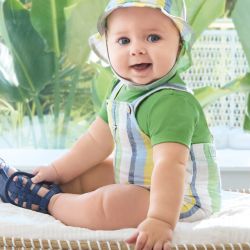 Completo salopette e cappello neonato  –  New Born  –  1613-24