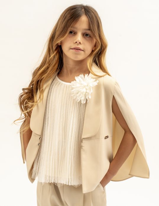 Giacca effetto mantella ragazza  –  Alice Pi  –  S25-2903