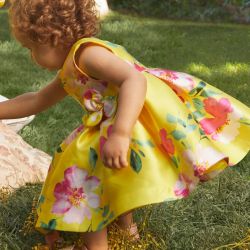 Vestito mikado stampato bimba  –  Abel & Lula  –  5018-24