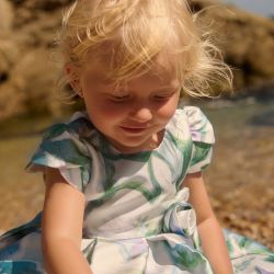 Vestito mikado con stampa bimba  –  Abel & Lula  –  5013-26