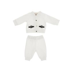 Completo con ricamo neonata  –  ELISABETTA FRANCHI  –  ENCD129.0.FF002.0178-16