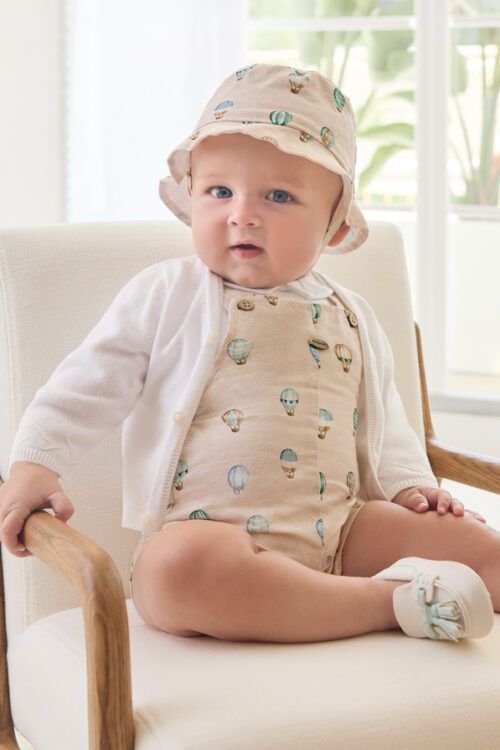 Woshilaocao Set Di 2 Pagliaccetti Con Nodo E Cappello Per Neonato 0-3 Mesi, Tuta Manica Lunga In Cotone Morbido, Completo Ritorno A Casa Dall'Ospedale, Multicolore
