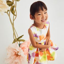 Vestito mikado stampato bambina  –  Abel & Lula  –  5065-25