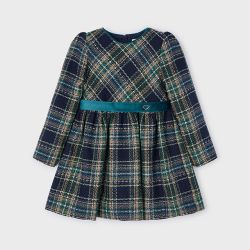 Vestito quadri cintura velluto bambina  –  Mayoral  –  4911-11