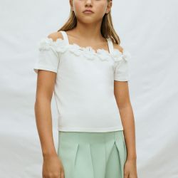 T-shirt con fiore ragazza  –  Mayoral  –  6003-26